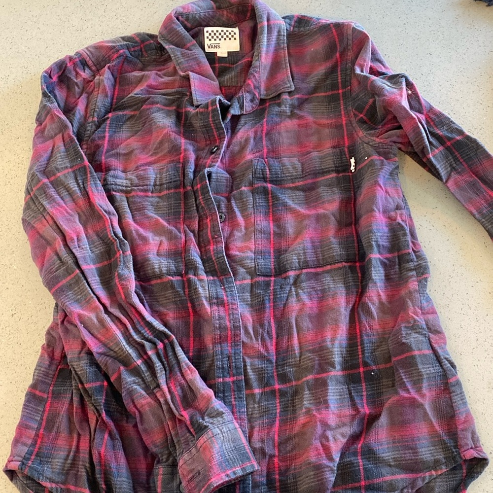 Burgundy plaid button up